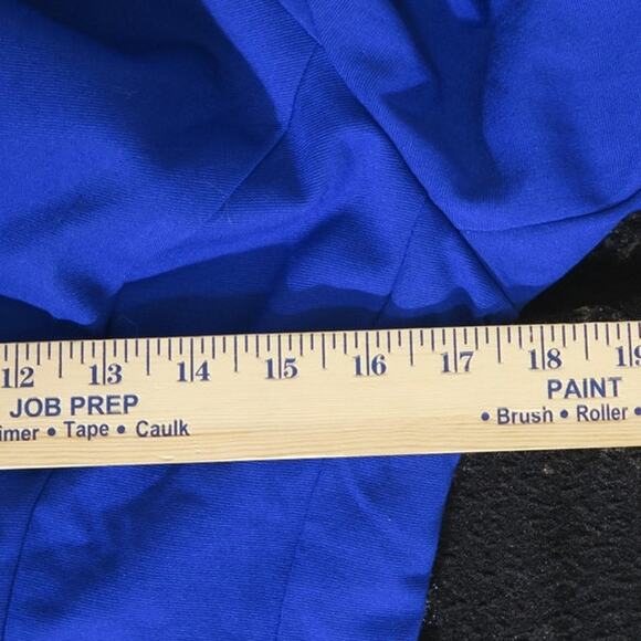 Royal Blue Shoulder Pad Double Notch Lapel Peplum Blazer Sz S Hybrid & Company - Picture 12 of 12